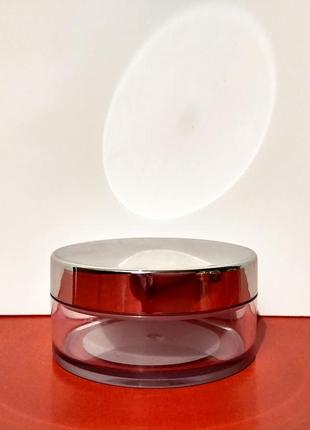 Пудреница для рассыпчатой пудры пустая с блокировкой прозрачная с зеркальной крышкой