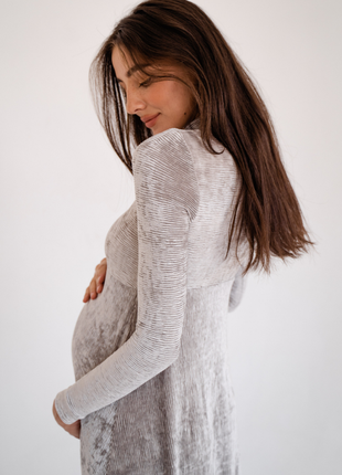 Сукня для вагітних, майбутніх мам сіра (платье для беременных, будущих мам)7 фото