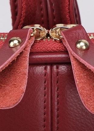 Женский красный кожаный рюкзак уценка6 фото