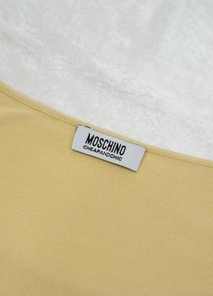 Moschino оригинальный золотой джемпер, топ, футболка по фигуре с укороченным рукавом5 фото