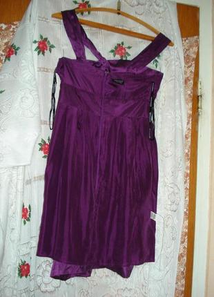 Супер платье фиолетовое"spotlight"р.10,100%шелк5 фото