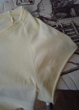Топ , футболка желтая хлопковая с коротким рукавом fornarina италия4 фото