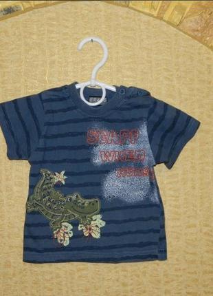 1-2 года футболка детская на мальчика с крокодильчиком