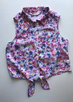 Терміново!!sale!цветочкая блуза на зав'язку 9-10 років