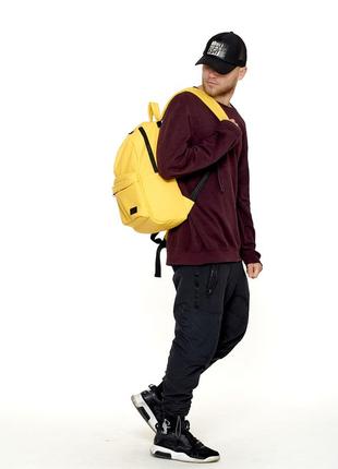 Стильний чоловічий спортивний рюкзак жовтий10 фото