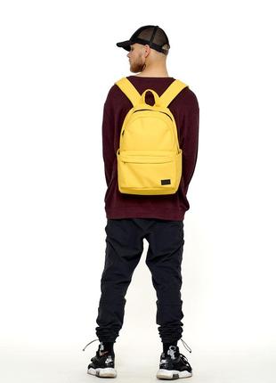 Стильний чоловічий спортивний рюкзак жовтий3 фото