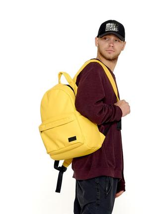 Стильний чоловічий спортивний рюкзак жовтий5 фото