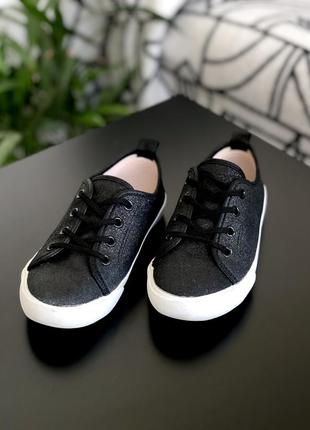Чёрные блестящие кеды h&m