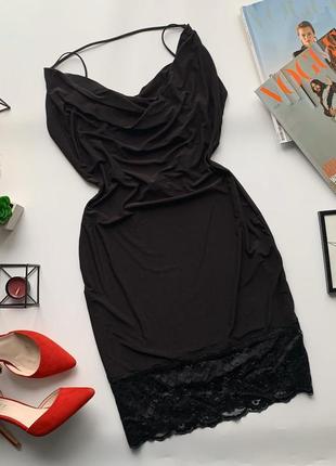 👗утончённое чёрное платье с декольте/чёрное платье под шёлк/платье миди открытая спина👗