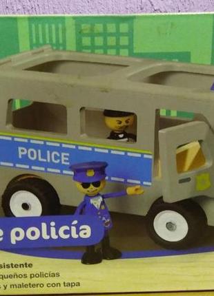 Ігровий дерев'яний набір поліцейський автобус playtive police car поліція c фігурками2 фото