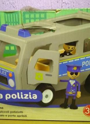 Ігровий дерев'яний набір поліцейський автобус playtive police car поліція c фігурками3 фото