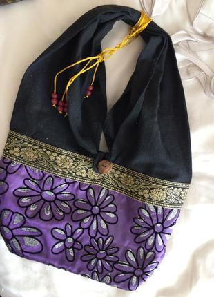 Сумка летняя  с принтом вышивка