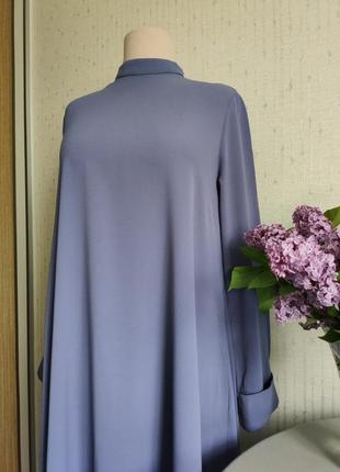 Платье миди сиреневое лиловая ассиметричный низ4 фото