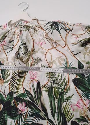 Блуза h&m з рослинним тропічним принтом7 фото