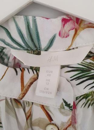 Блуза h&m з рослинним тропічним принтом4 фото