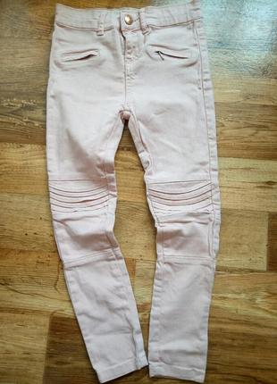 Брюка джинсы розовые крутые 128 см