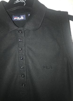 Чёрная футболка поло топ майка fila2 фото