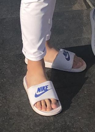 Унисекс шлепанцы тапочки nike benassi jdi white