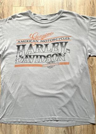 Чоловіча вінтажна бавовняна футболка з принтом harley davidson