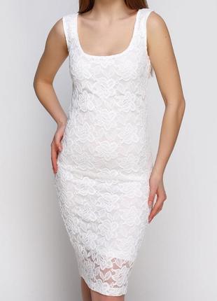 Белое кружевное платье pimkie / s1 фото