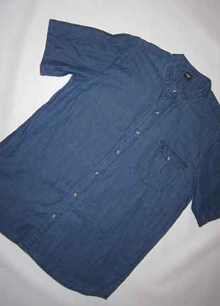 Хлопковая рубашка цвет деним
