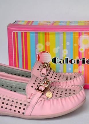 Шкіряні туфлі мокасини для дівчаток calorie5 фото