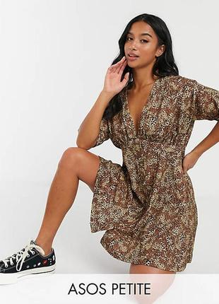 Натуральное платье кимоно леопард asos! хлопок!
