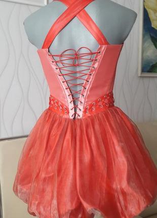 Нарядное, благородное, нежное, кораллового цвета платье3 фото