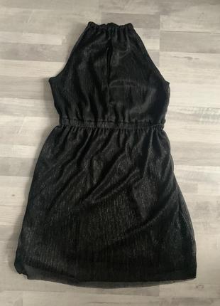 Коктельна чорна з блиском сукня