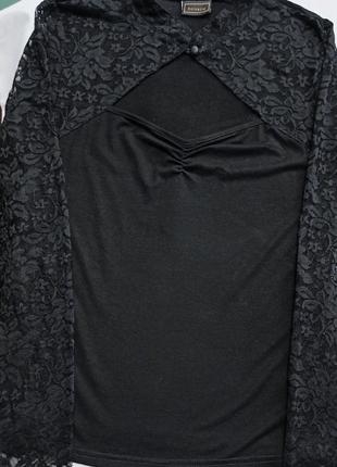Очень нарядная кружевная кофточка черного цвета  48-50 размера.4 фото
