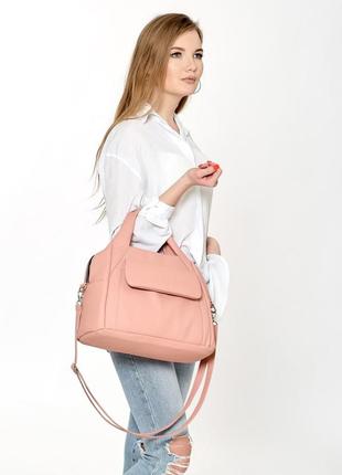 Жіноча спортивна сумка, шопер, ручна поклажа, сумка для мами / пудра1 фото