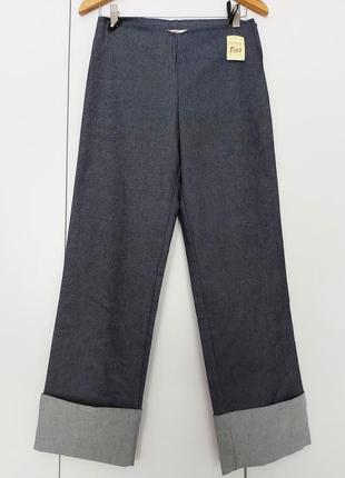 Новые крутые/модные широкие с подкатами джинсы, брюки foxy р. 46-48 (40) серые/тянутся