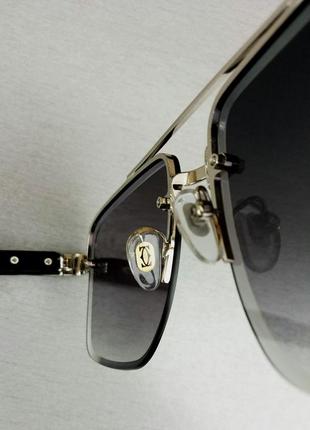 Мужские в стиле cartier солнцезащитные очки черные8 фото
