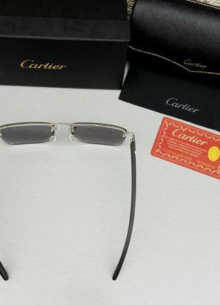 Мужские в стиле cartier солнцезащитные очки черные5 фото