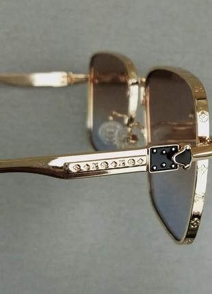 Louis vuitton очки унисекс солнцезащитные в золотом металле с сине бежевым градиентом9 фото