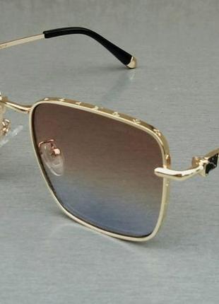 Louis vuitton очки унисекс солнцезащитные в золотом металле с сине бежевым градиентом2 фото