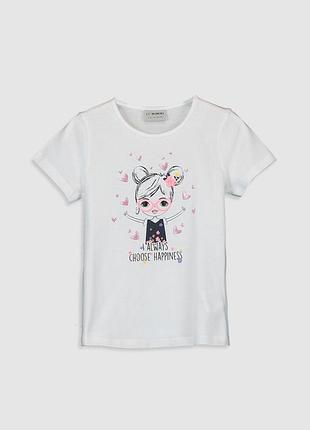 Футболка lc waikiki для дівчинки, ріст 122-128 см, 128-134 см