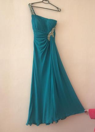 Длинное зелёное платье , выпускное платье, вечернее платье