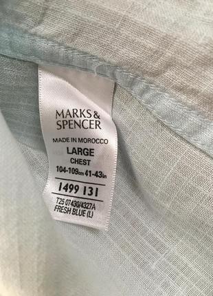 Фирменная летняя мужская рубашка лён autograph marks & spencer оригинал5 фото