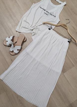 Юбка миди в мелкую плиссировку