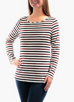 Лонгслив, футболка з довгими рукавами (сша) в смужку, виріз човник ,м
