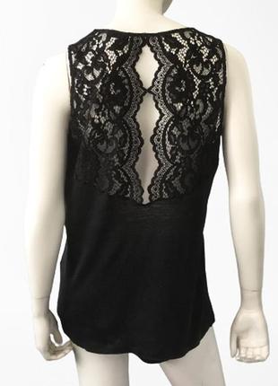 Льняная трикотажная майка (спина - кружево) бренда sandro paris  большого размера