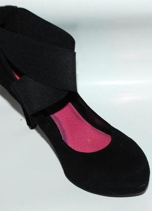 Laura scott замшевые черные туфли р. 37