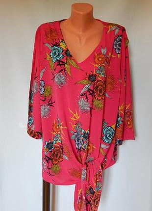 Рожева блузка в квітковий принт від george (розмір 20)