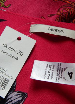 Розовая блузка в цветочный принт от george (размер 20)4 фото