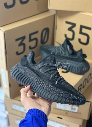 Кросівки yeezy boost 350 static black all reflective кроссовки8 фото