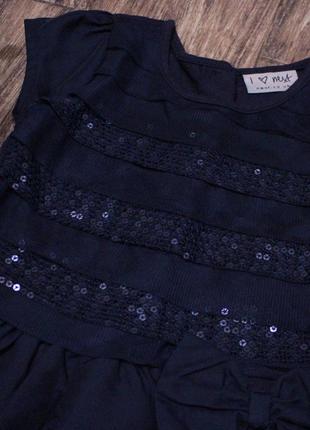 Темно-синее нарядное платье с паетками3 фото