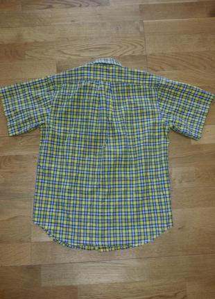 Стильная яркая рубашка с коротким рукавом шведка ralph lauren на 7-8 лет4 фото