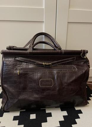 Шкіряний дорожній саквояж сумка