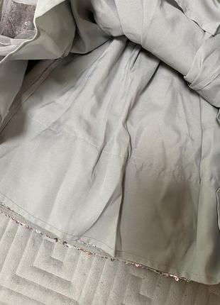 Пышная юбка пачка расшитая пайетками серебро5 фото